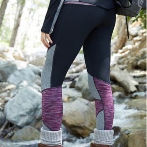 Marika Purple Black Grey Fleece Legging